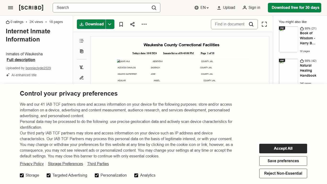 Internet Inmate Information PDF Prison Power (Social And Political)