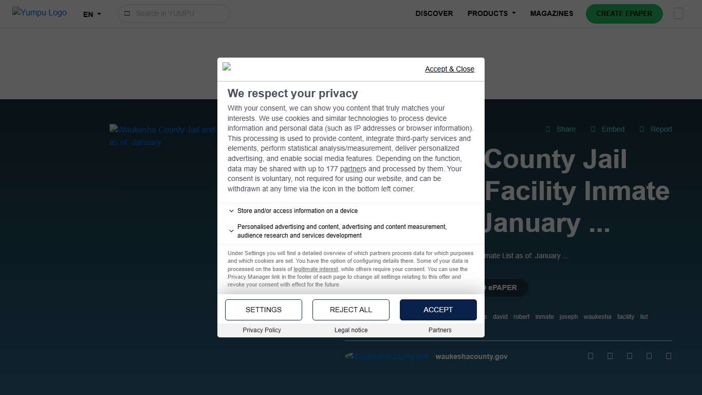 Waukesha County Jail and Huber Facility Inmate List as of: January ...